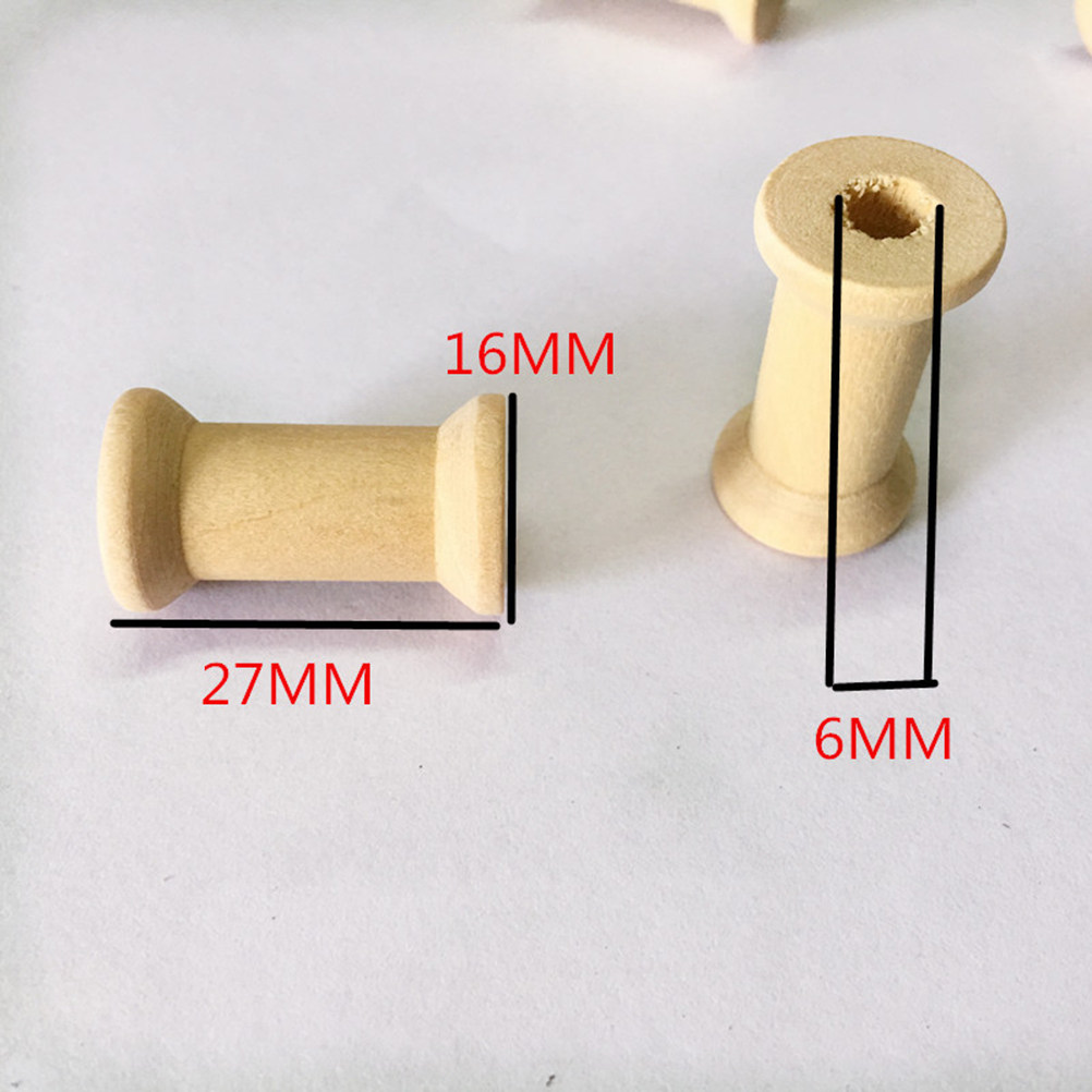 Thread Bobbins Empty - 60 Bobinas de Madera Natural para