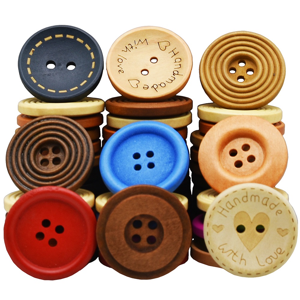 Sewing Art - Botones de madera grandes hechos a
