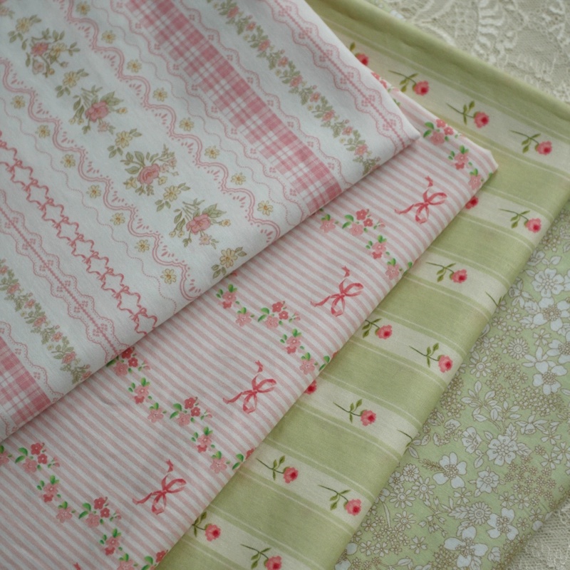 Sewing Textiles - Tela de algodón Floral verde rosa