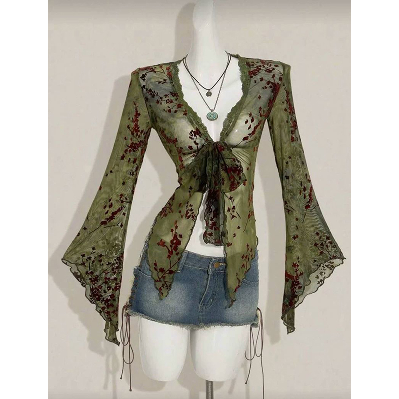MEXZT Blusas de malla floral v - Sewing V reseña y precio