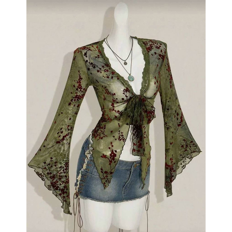 MEXZT Blusas de malla floral v - Sewing V reseña y precio
