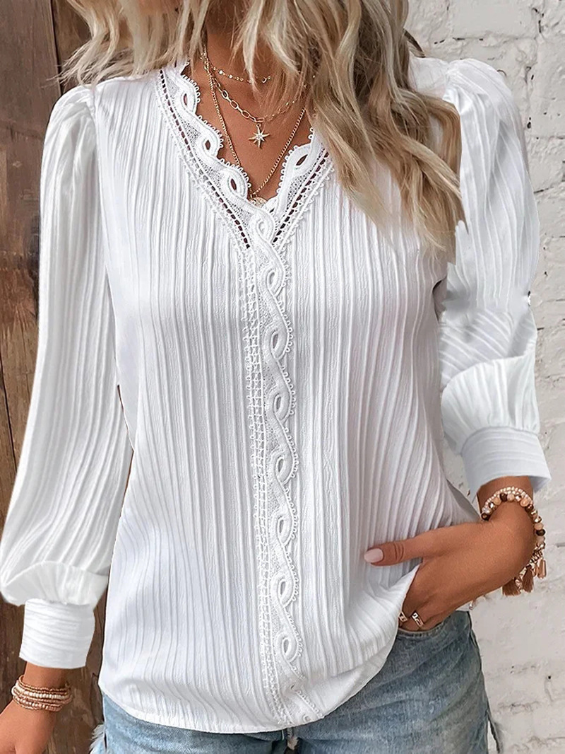 Blusas blancas con costuras de - Sewing V reseña y precio