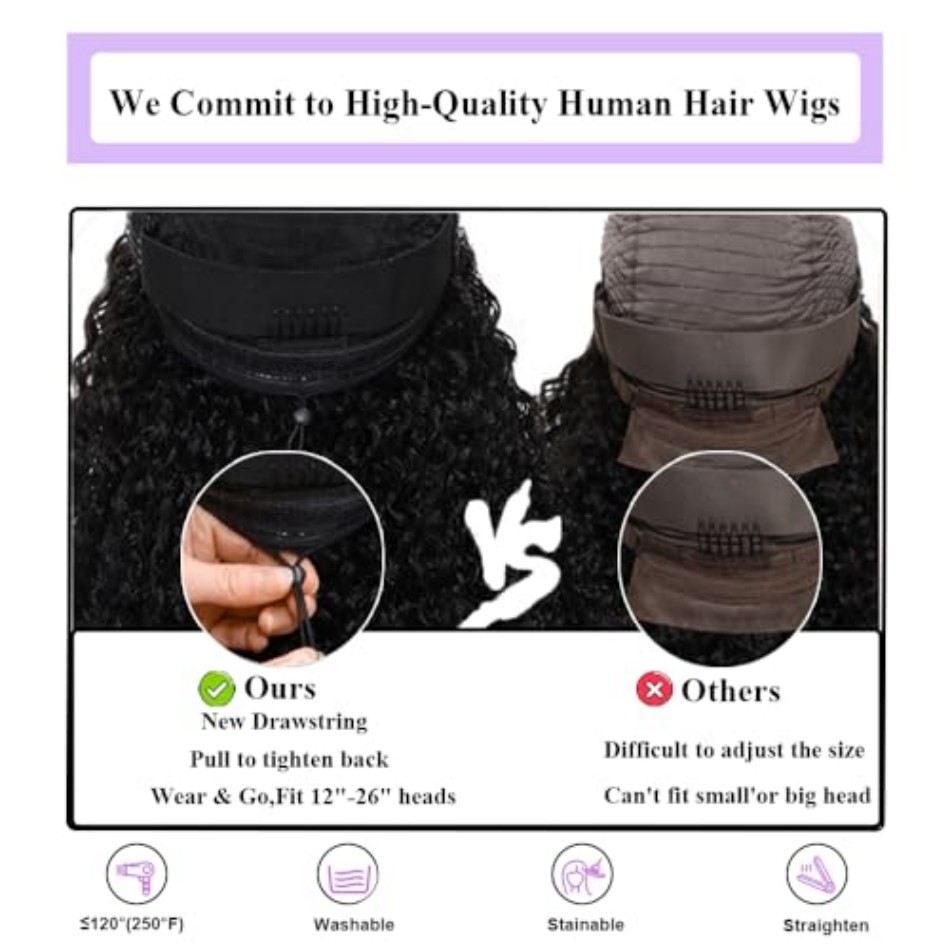 Peluca de cabello humano con p - Sewing V reseña y precio